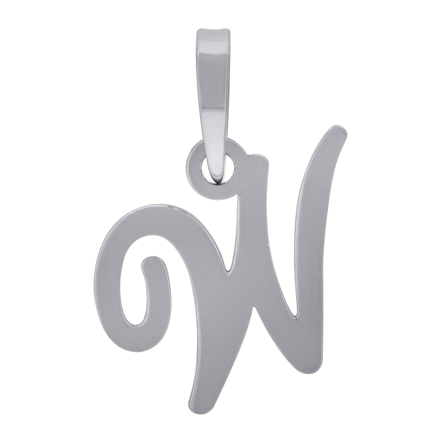 Sterling Silver Or Yellow-tone Unisex Cursive Initial Alphabet Charm Pendant