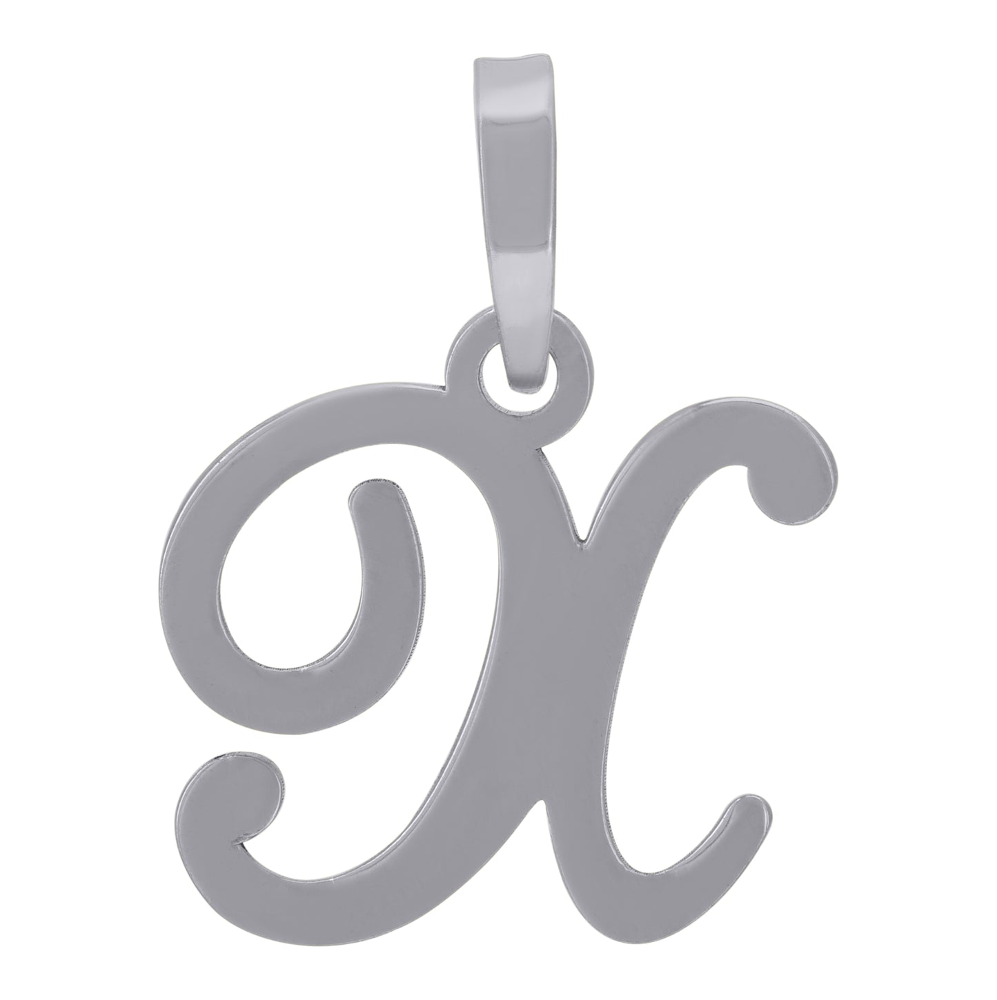 Sterling Silver Or Yellow-tone Unisex Cursive Initial Alphabet Charm Pendant