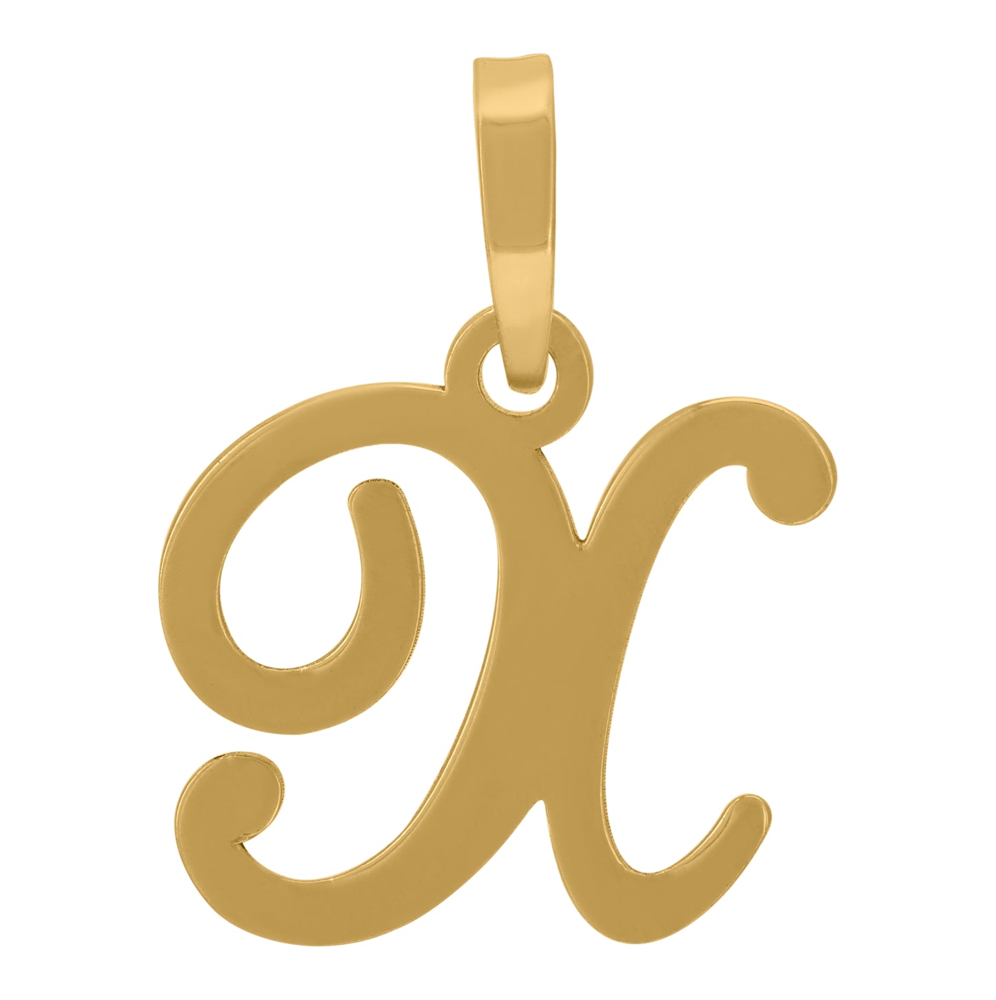 Sterling Silver Or Yellow-tone Unisex Cursive Initial Alphabet Charm Pendant
