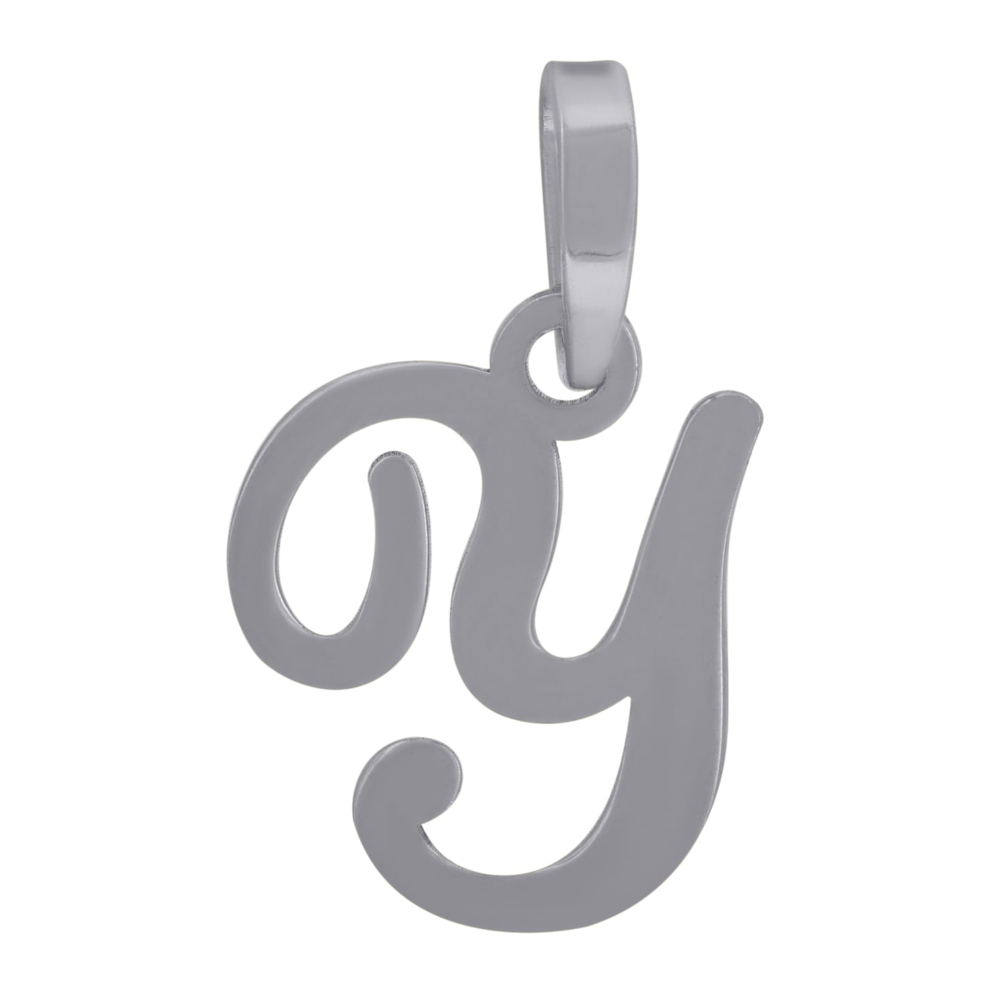 Sterling Silver Or Yellow-tone Unisex Cursive Initial Alphabet Charm Pendant