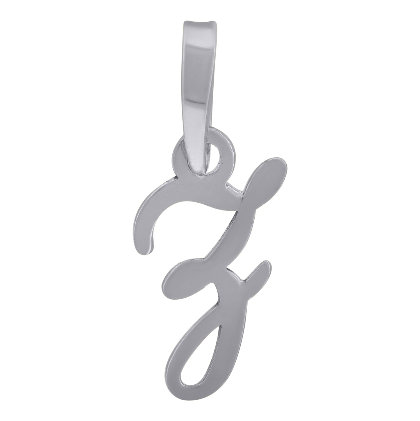 Sterling Silver Or Yellow-tone Unisex Cursive Initial Alphabet Charm Pendant