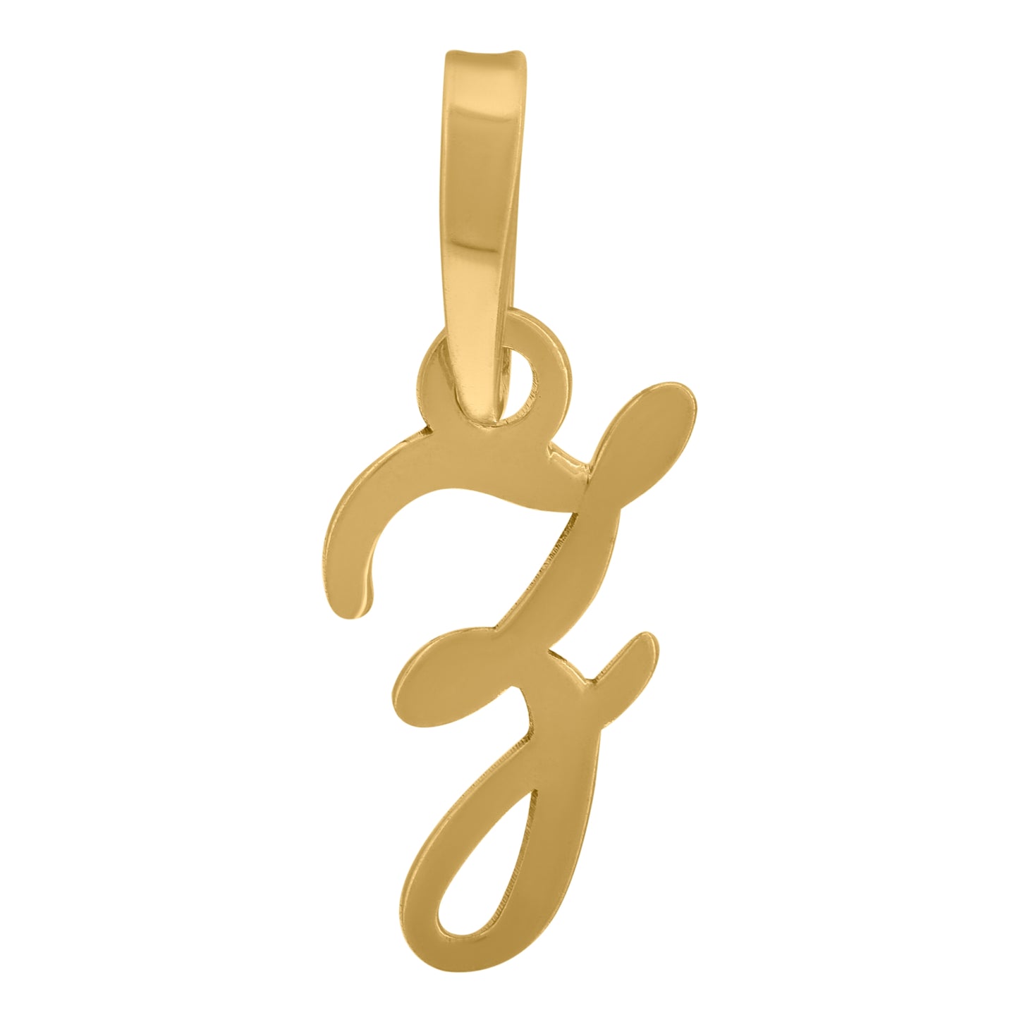 Sterling Silver Or Yellow-tone Unisex Cursive Initial Alphabet Charm Pendant