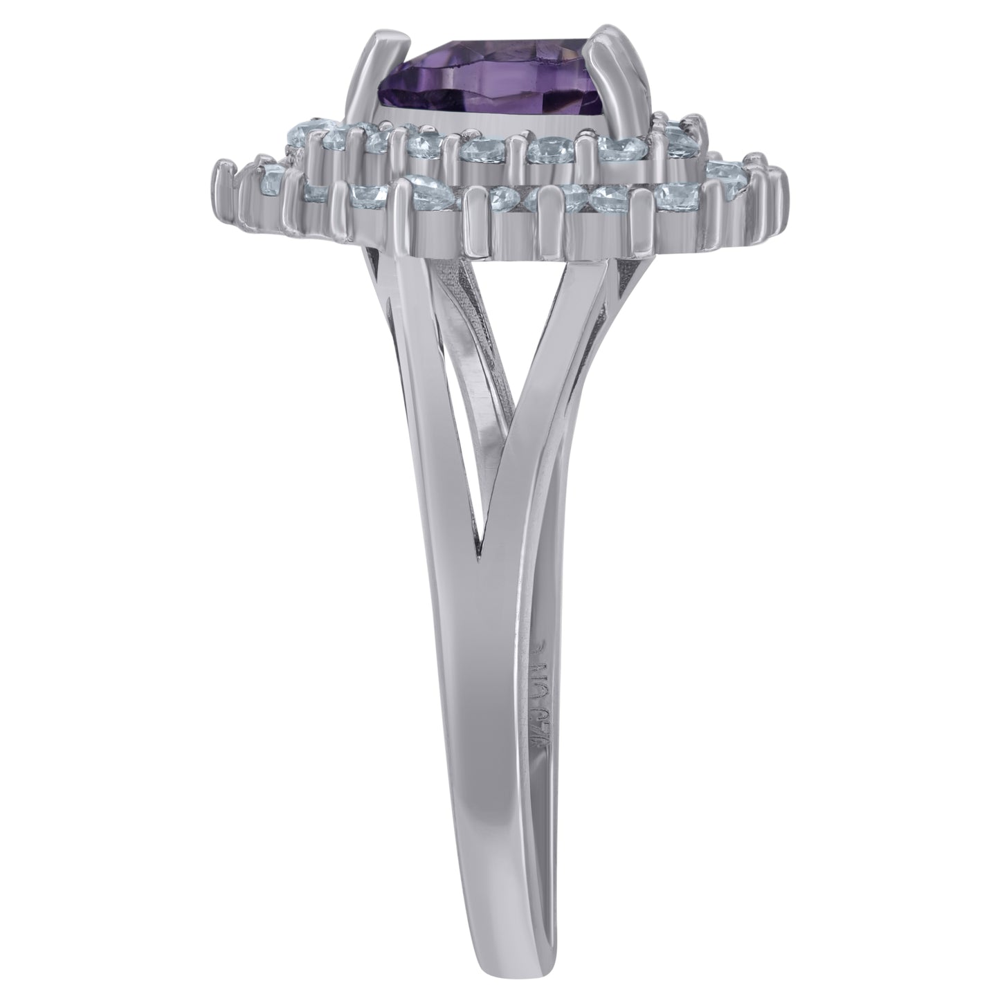 Sterling Silver Womens Cubic Zirconia Heart Bridal Anniversary Engagement Wedding Ring