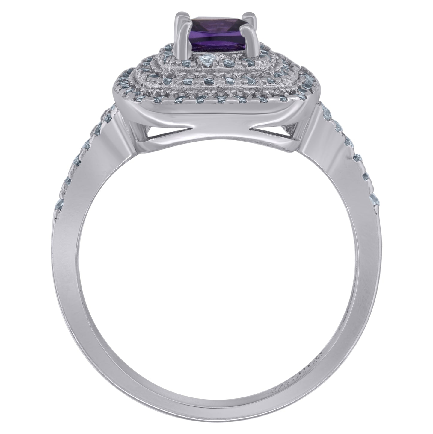 925 Sterling Silver Womens Princess Cut Cubic Zirconia Fashion Bridal Anniversary Engagement Wedding Ring