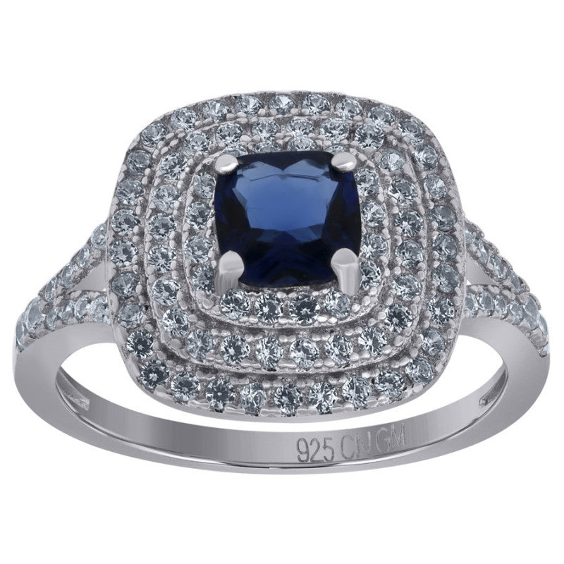 925 Sterling Silver Womens Princess Cut Cubic Zirconia Fashion Bridal Anniversary Engagement Wedding Ring