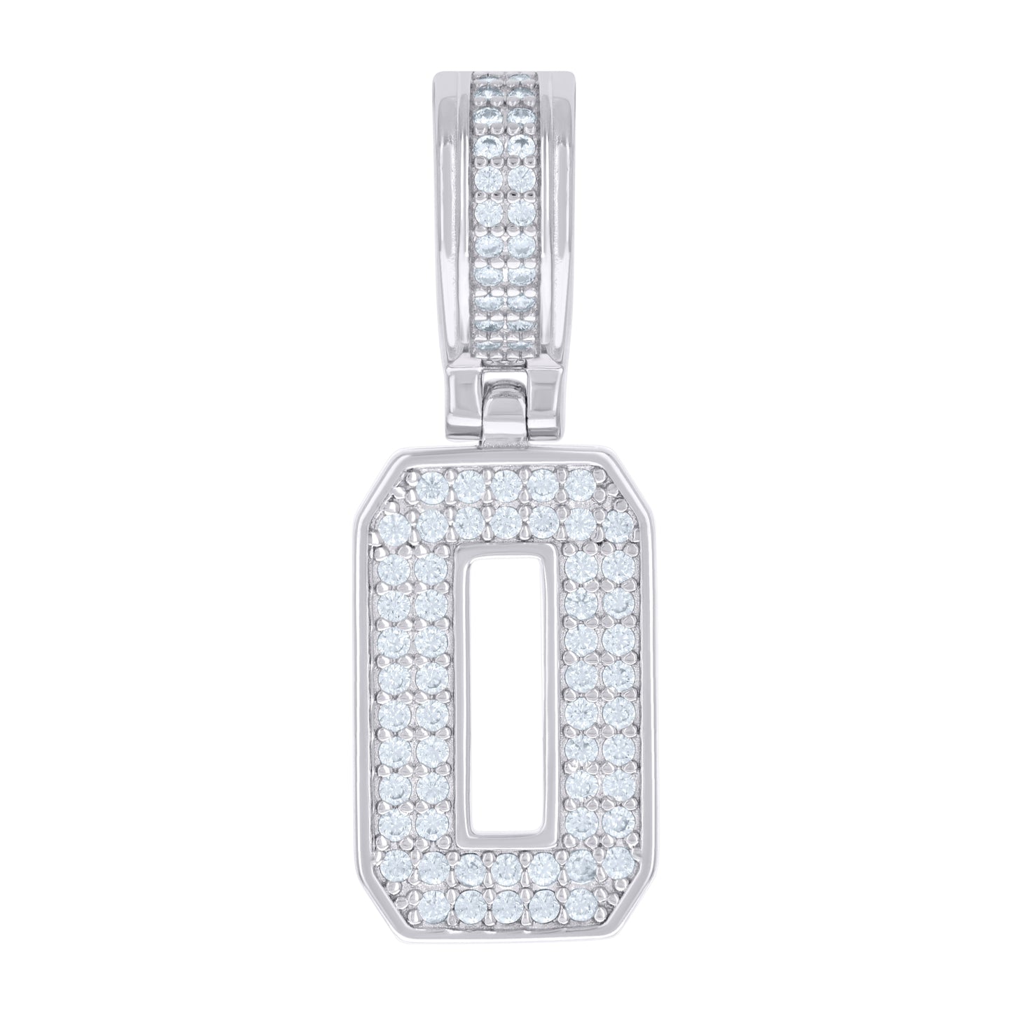 Sterling Silver Or Yellow-tone Unisex Cubic-Zirconia Initial Letter Charm Pendant