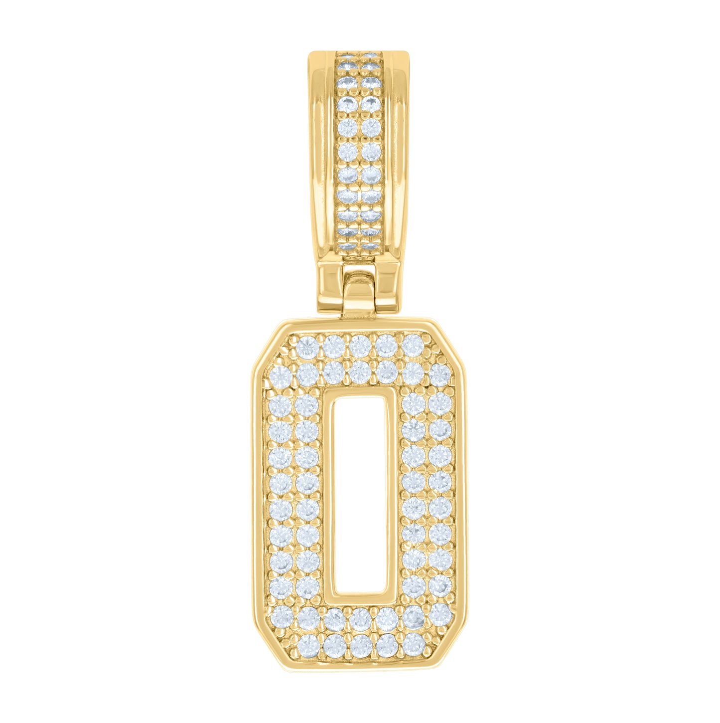 Sterling Silver Or Yellow-tone Unisex Cubic-Zirconia Initial Letter Charm Pendant