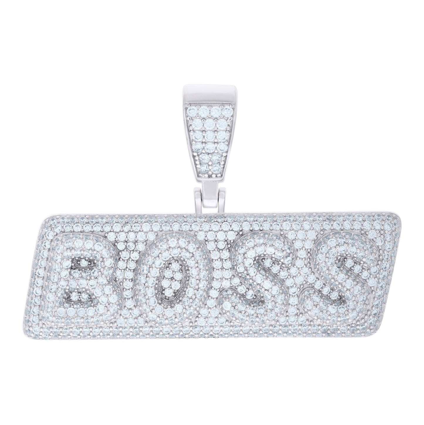 Sterling Silver Mens BOSS Fashion Charm Pendant