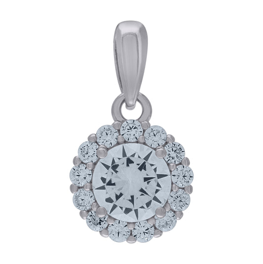 Sterling Silver Womens Cubic-Zirconia Fashion Charm Pendant