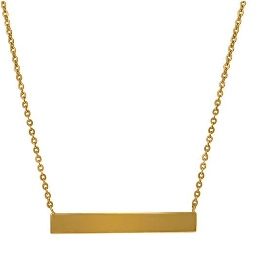 Sterling Silver Yellow-Tone Womens Bar Fashion Rolo Link Necklace