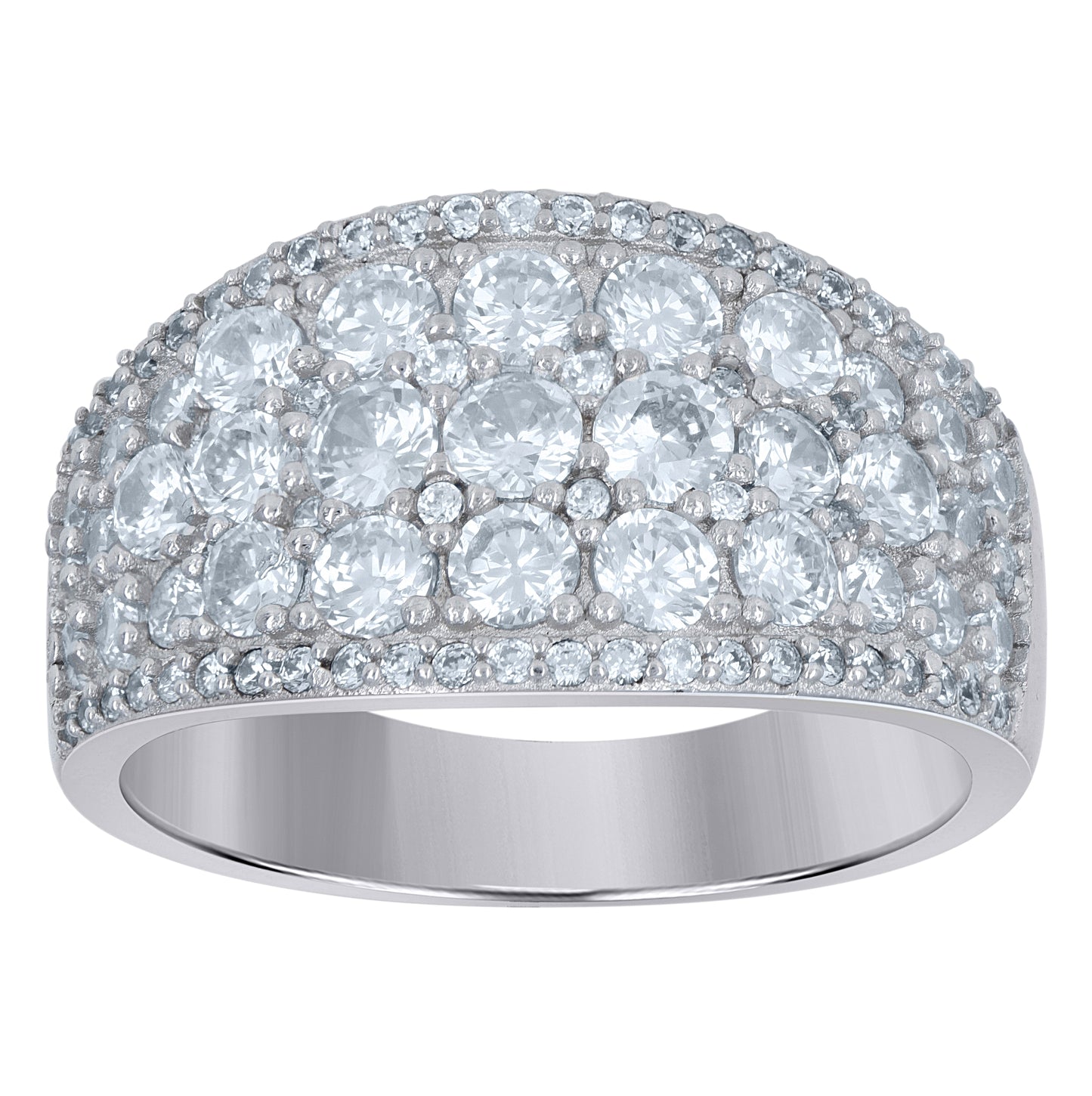 Sterling Silver Womens Cubic-Zirconia Fashion Ring