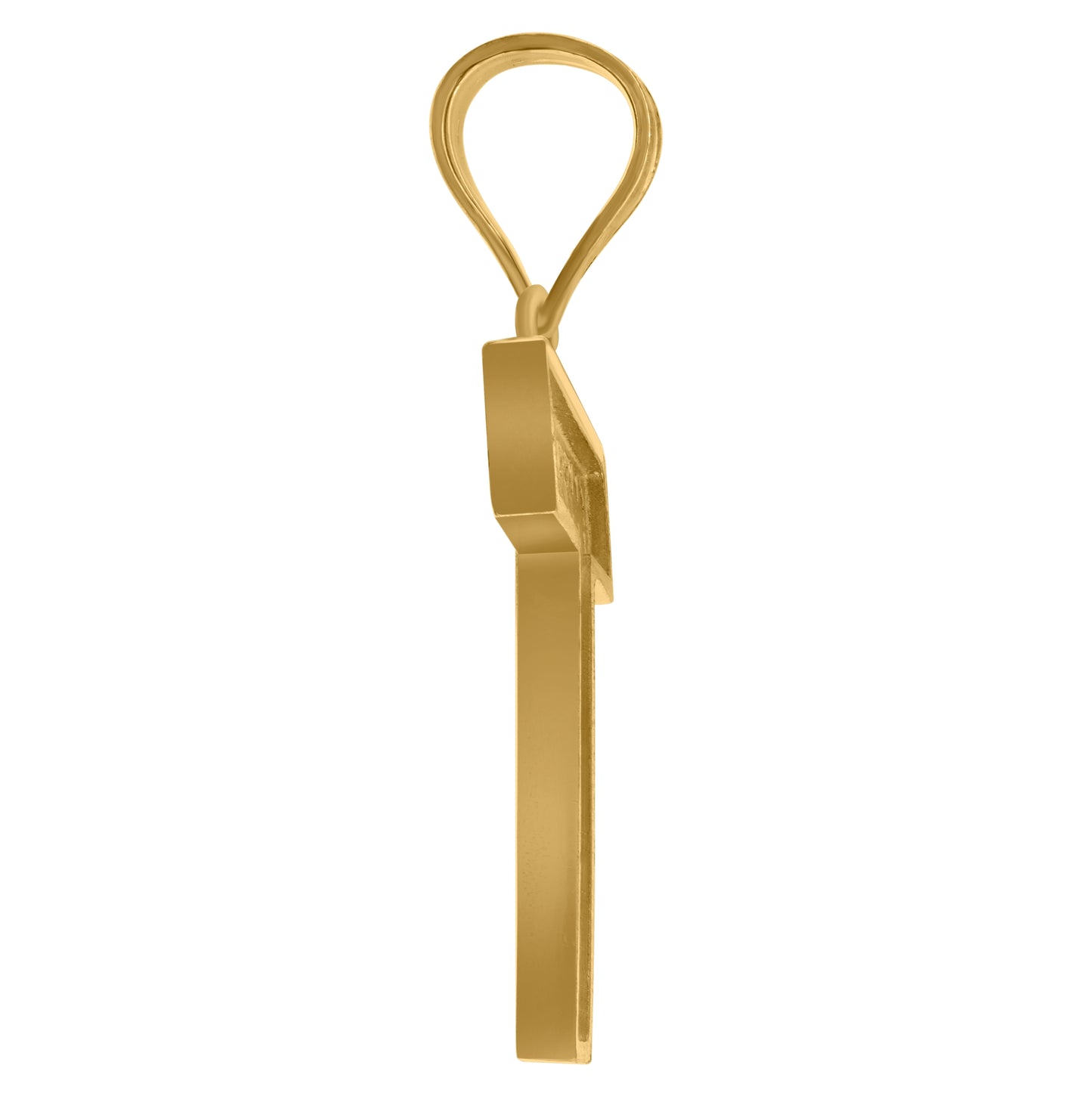 10K Yellow Gold Unisex Cubic-Zirconia Initial Alphabet Charm Pendant