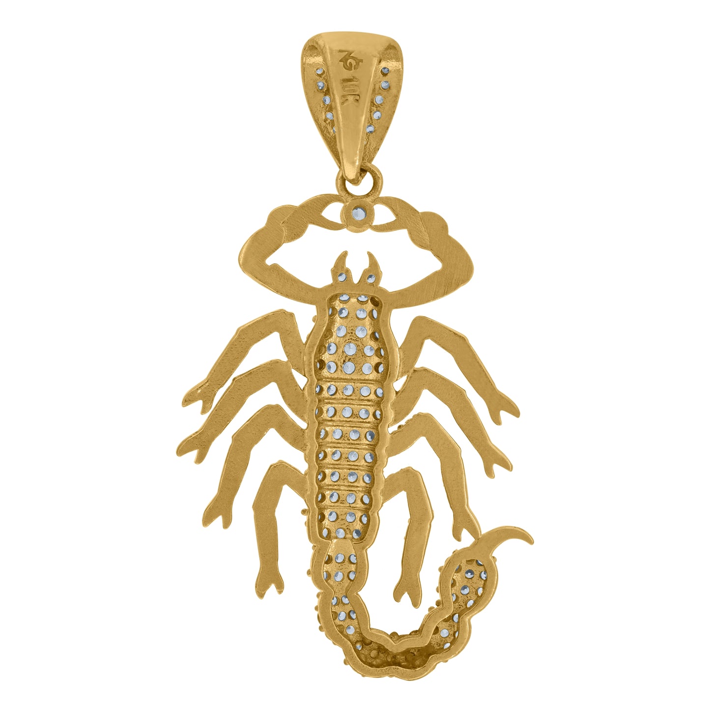 10K Two-Tone Gold Mens Cubic Zirconia Scorpio Zodiac Sign Charm Pendant