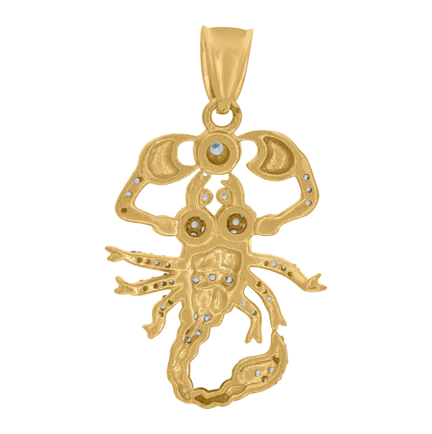 10K Two-Tone Gold Cubic Zirconia Zodiac Sign Scorpion Charm Pendant