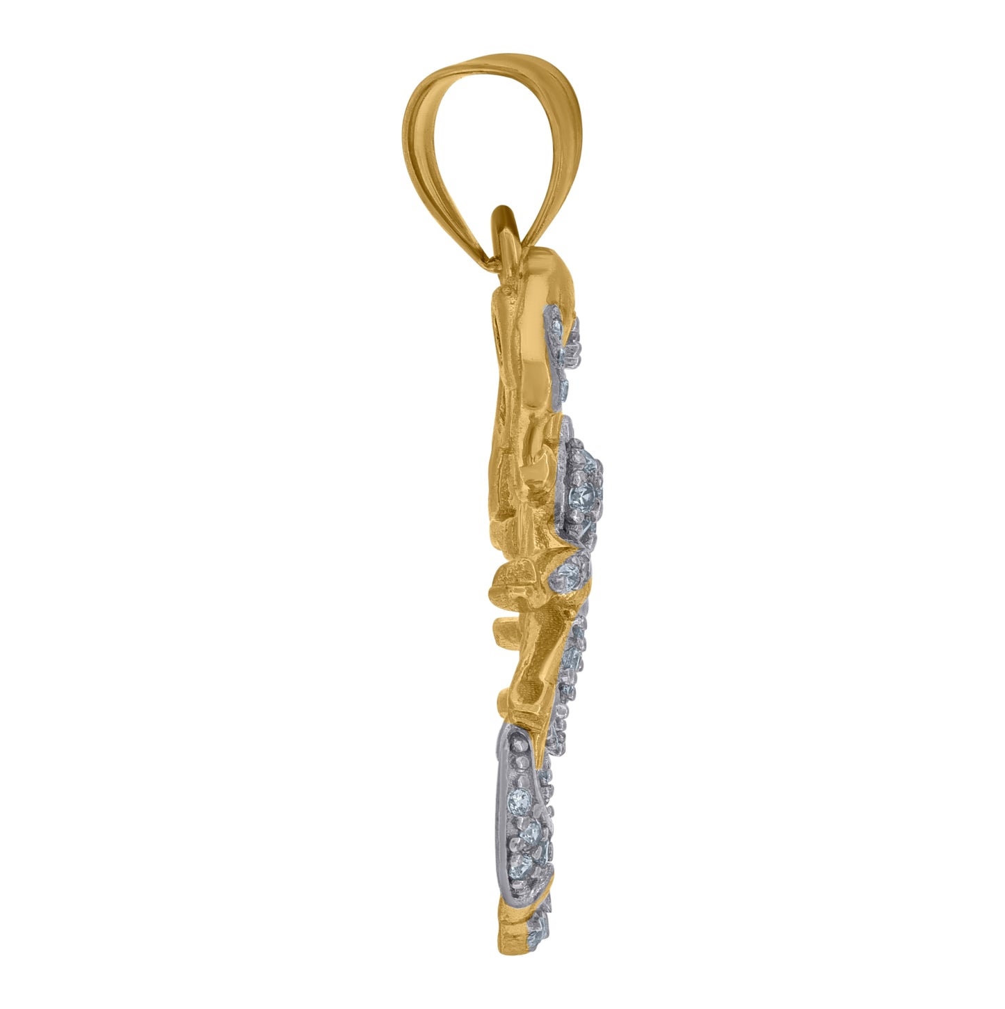 10K Two-Tone Gold Cubic Zirconia Zodiac Sign Scorpion Charm Pendant