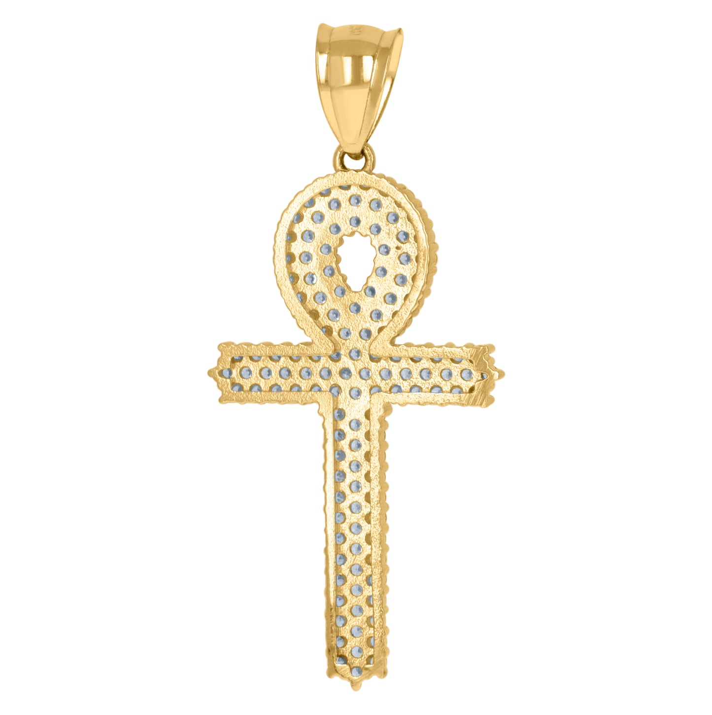 10K Yellow Gold Mens Cubic-Zirconia Photo Frame Star Charm Pendant