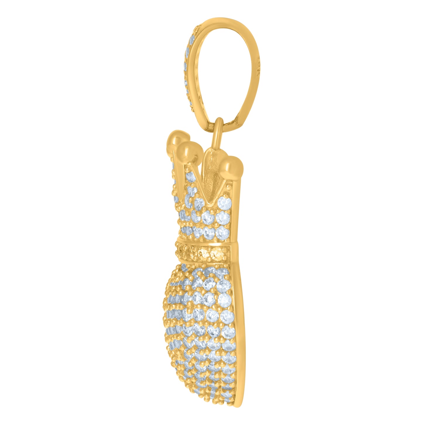 10K Two-Tone Gold Cubic Zirconia King Of Hearts Love & Heart Charm Pendant