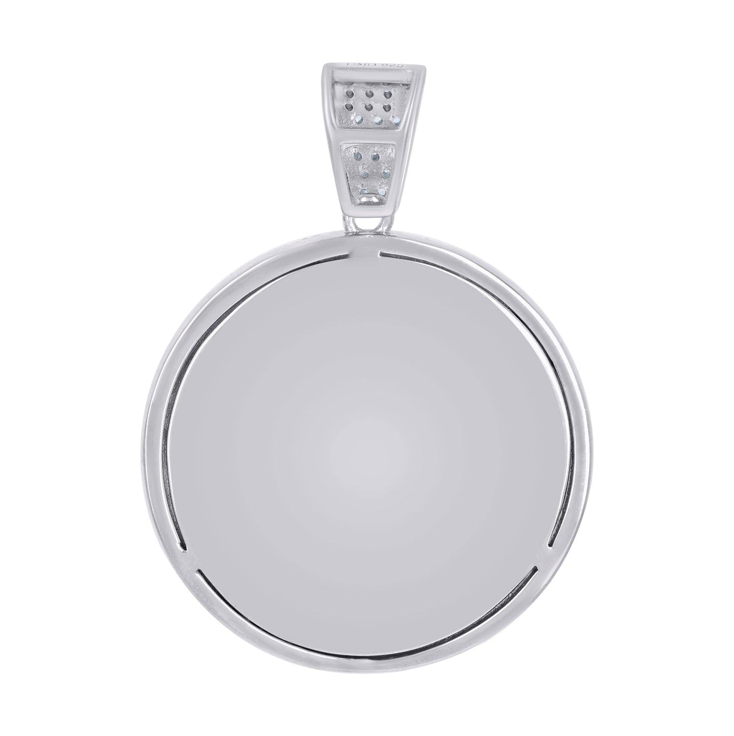 Sterling Silver Mens Cubic-Zirconia Medallion Praying Hands Symbol Religious Charm Pendant