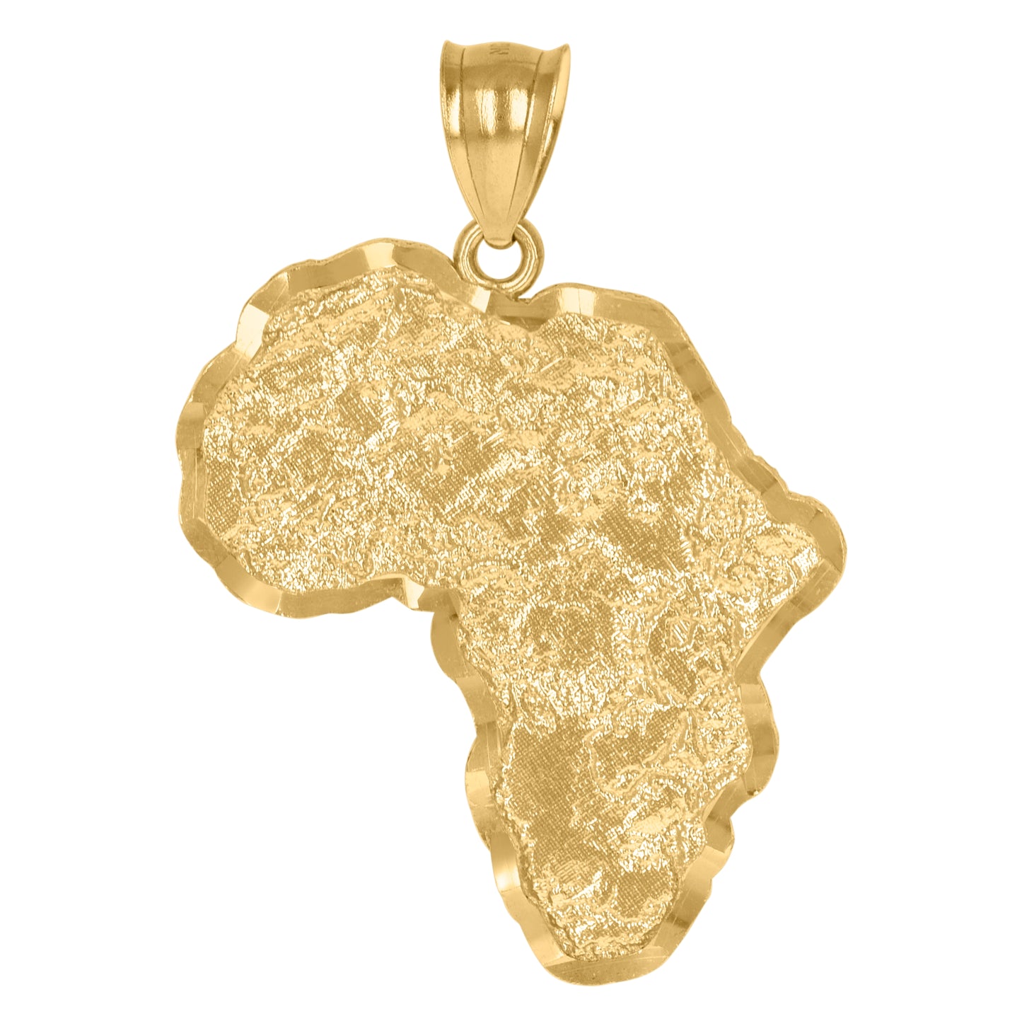 10K Yellow Gold Mens Africa Country Globe Maps Charm Pendant
