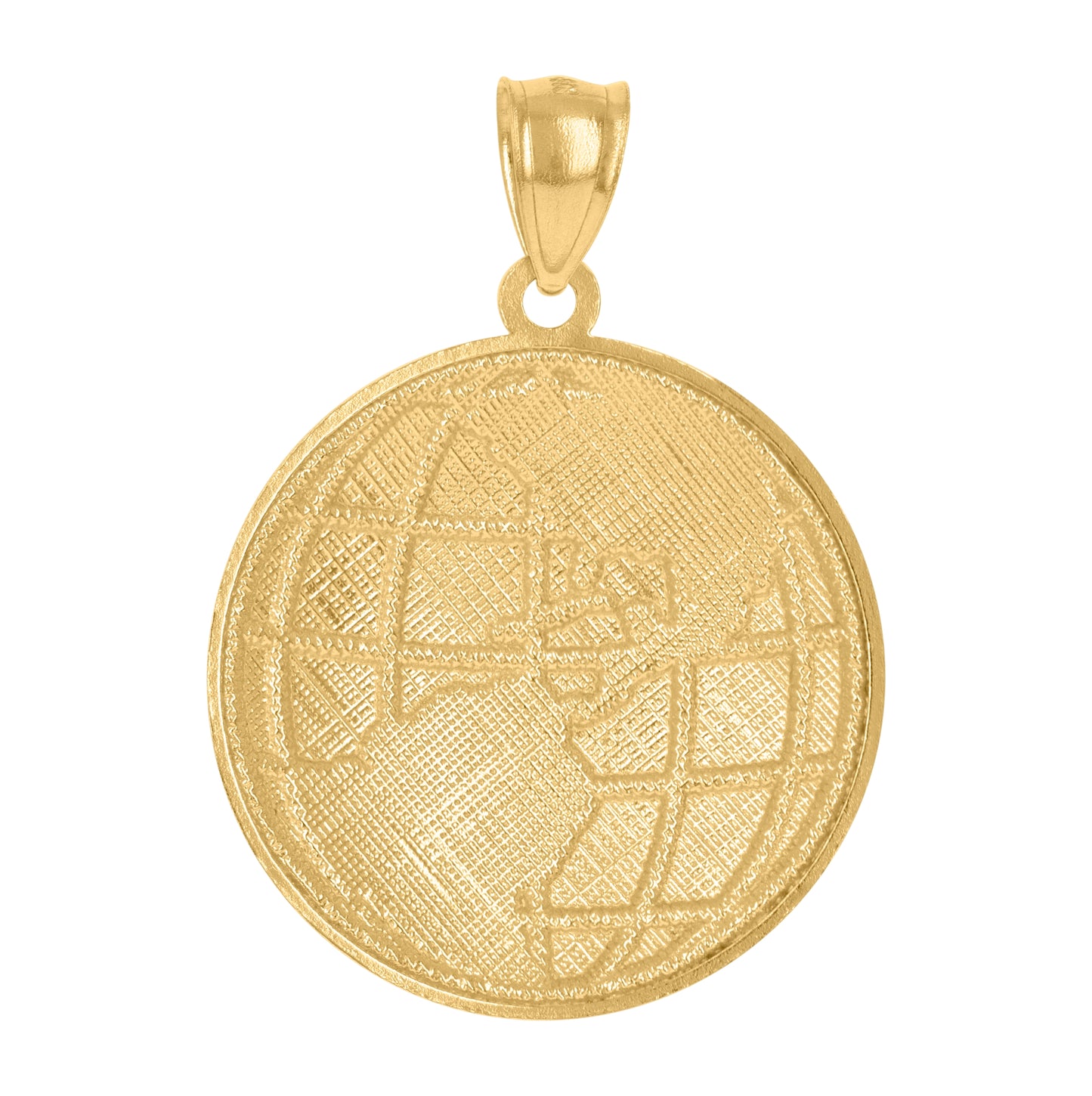 10K Yellow Gold Mens World Map Globe Maps Charm Pendant