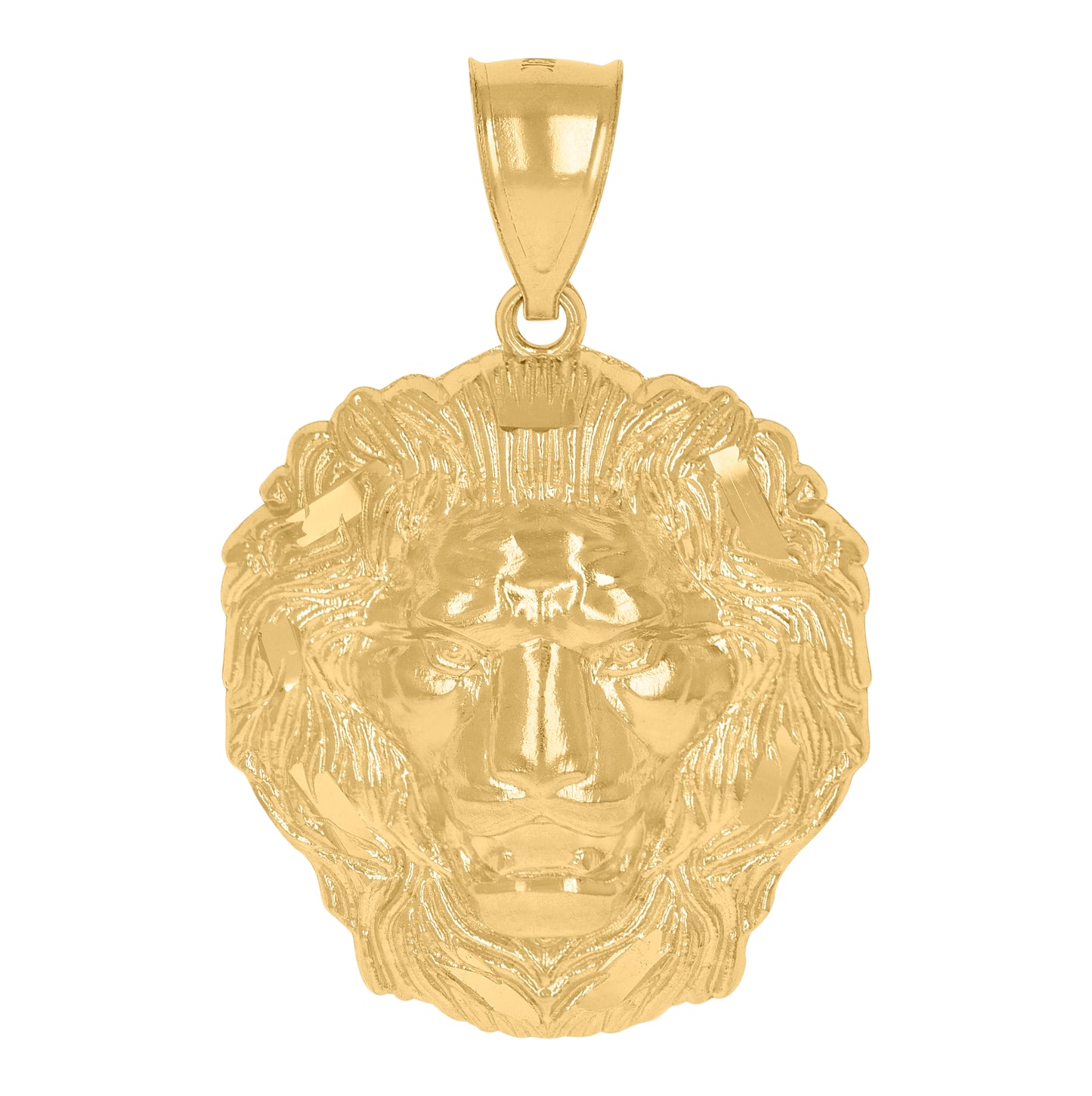 10K Yellow Gold Mens Leo/Lion Animal Zodiac Sign/Wildlife Charm Pendant