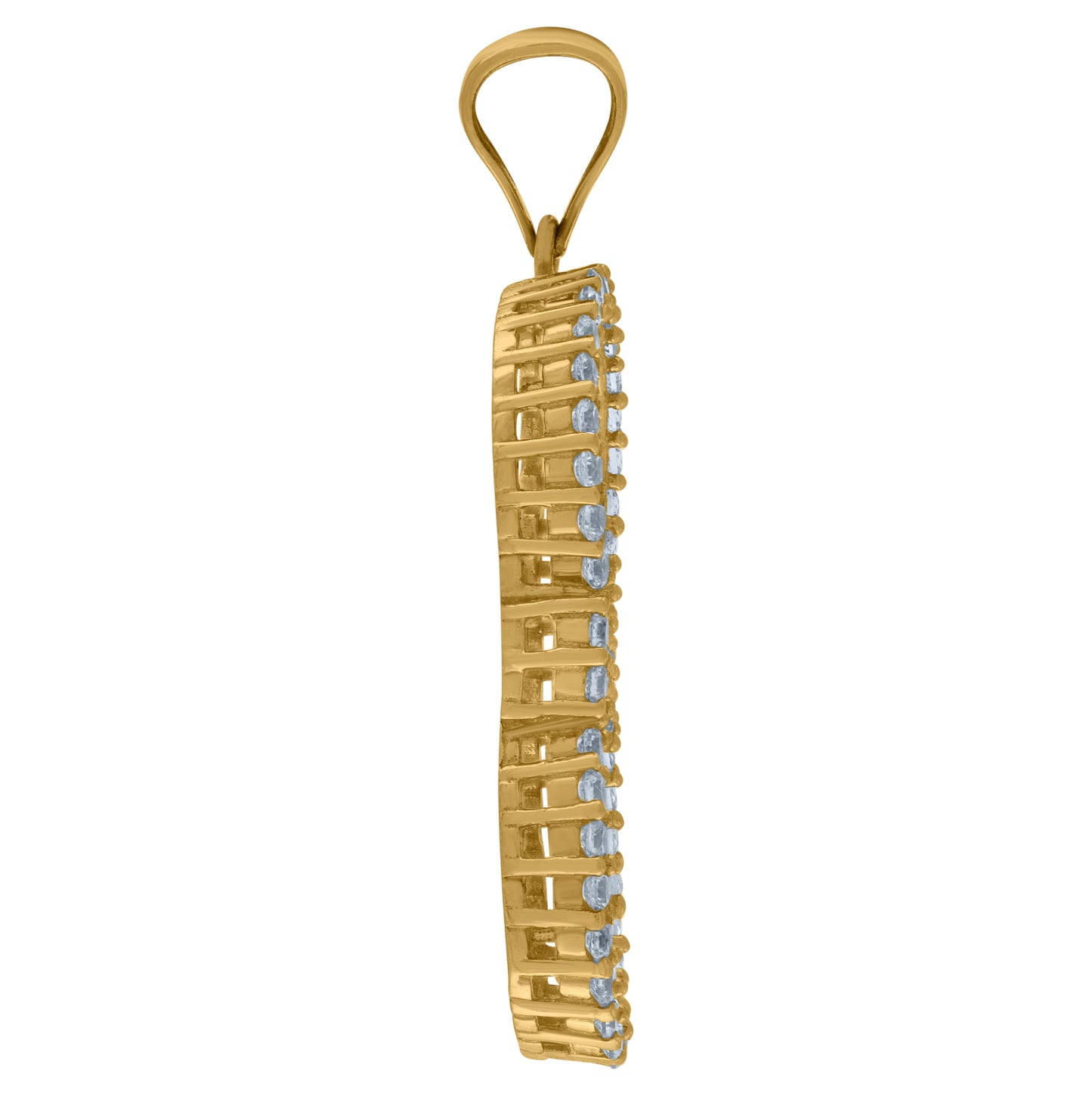 10K Yellow Gold Mens Cubic-Zirconia Religious Benedict Charm Pendant