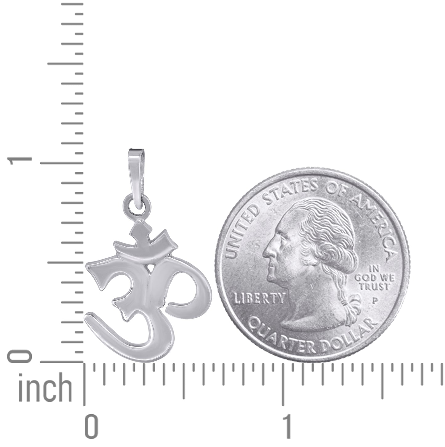 Sterling Silver Unisex Om Symbol Religious Charm Pendant