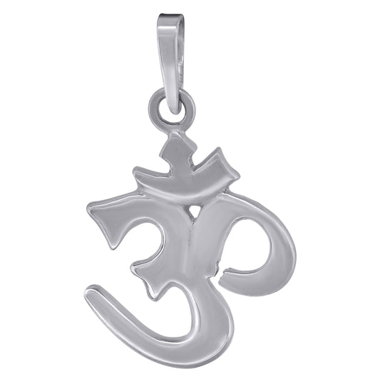 Sterling Silver Unisex Om Symbol Religious Charm Pendant