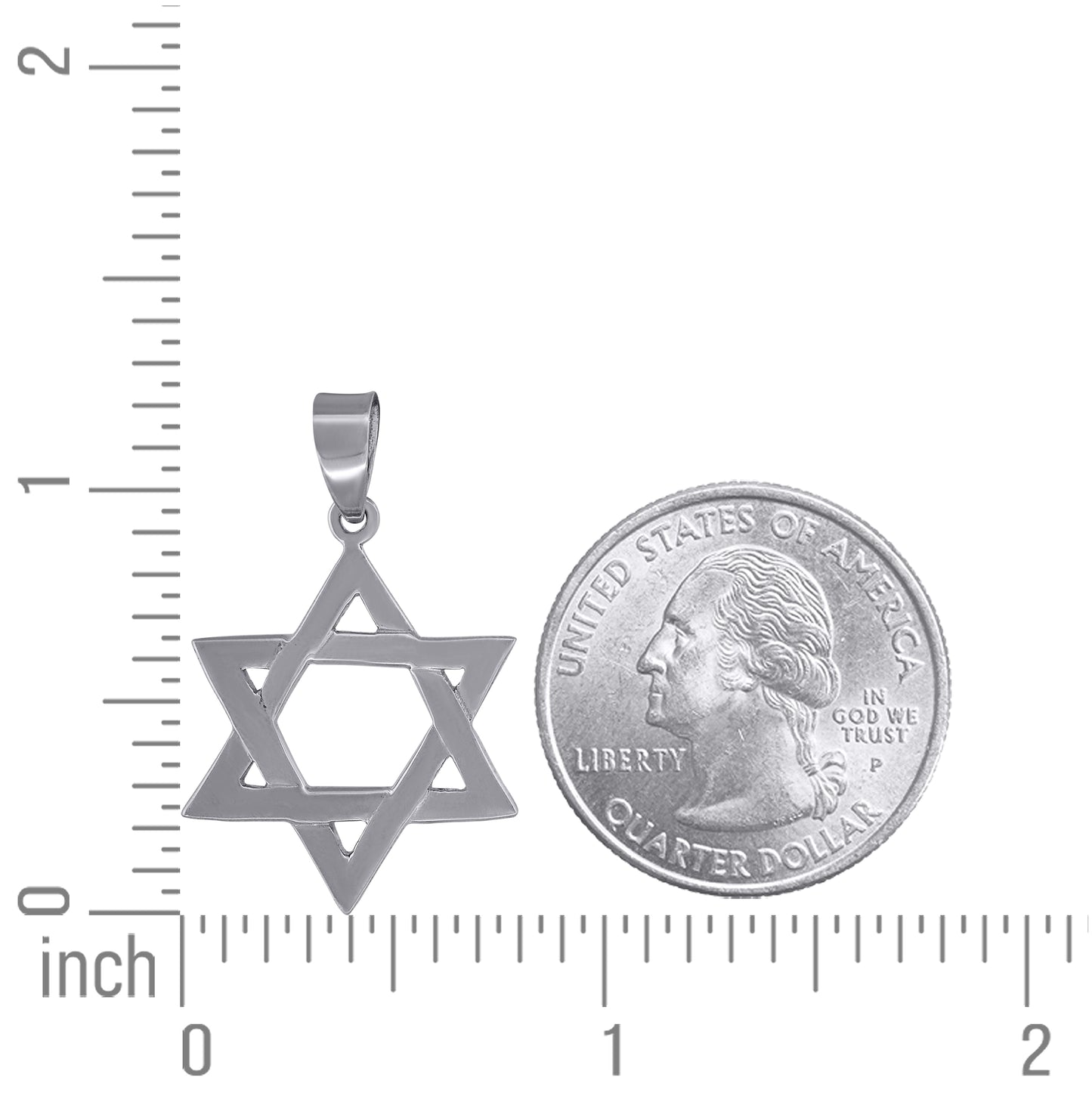 Sterling Silver Unisex Star Of David Symbol Religious Charm Pendant