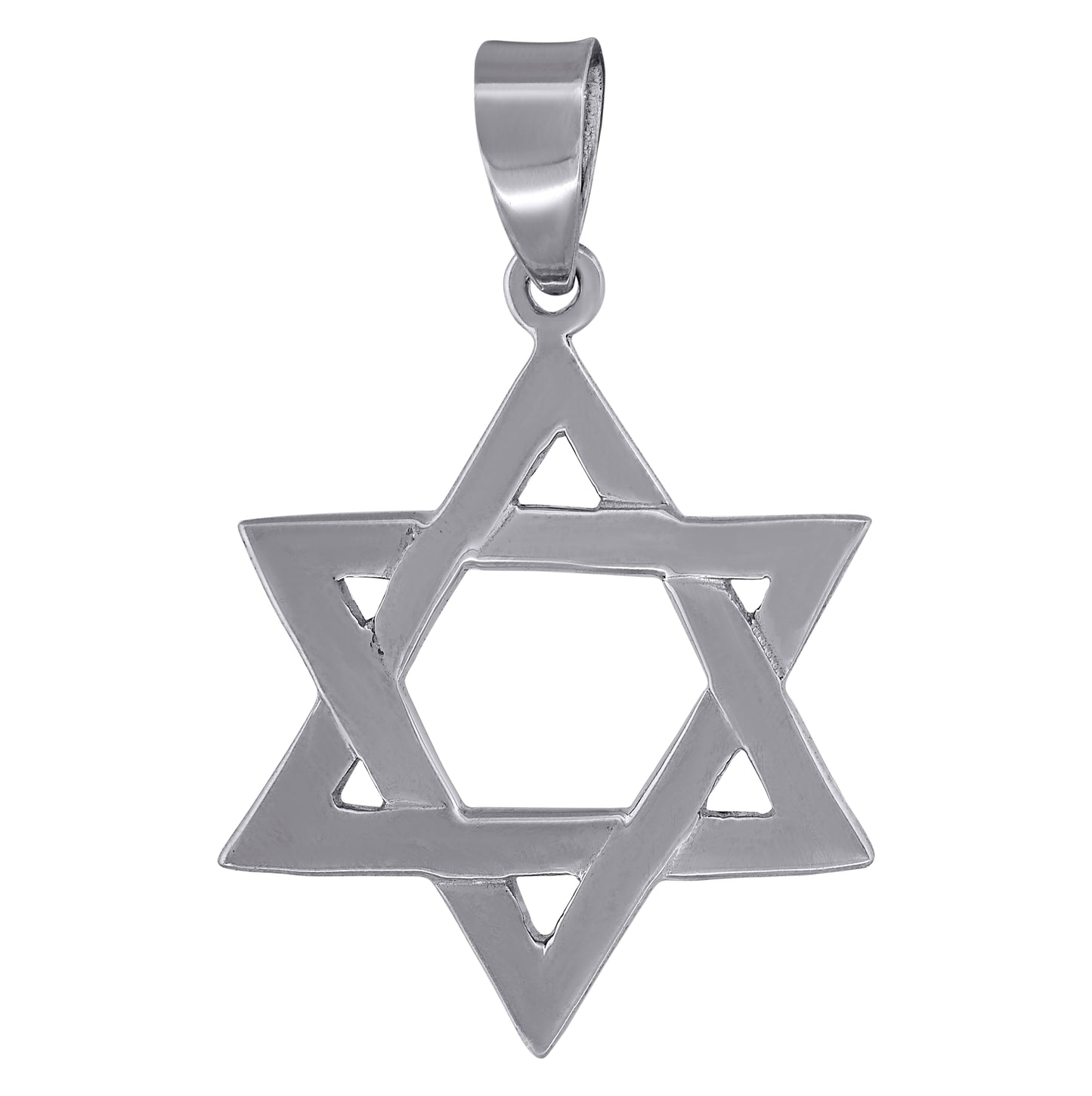 Sterling Silver Unisex Star Of David Symbol Religious Charm Pendant