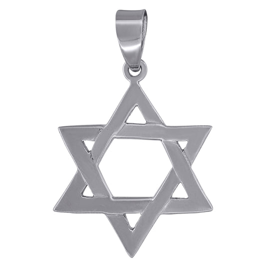 Sterling Silver Unisex Star Of David Symbol Religious Charm Pendant