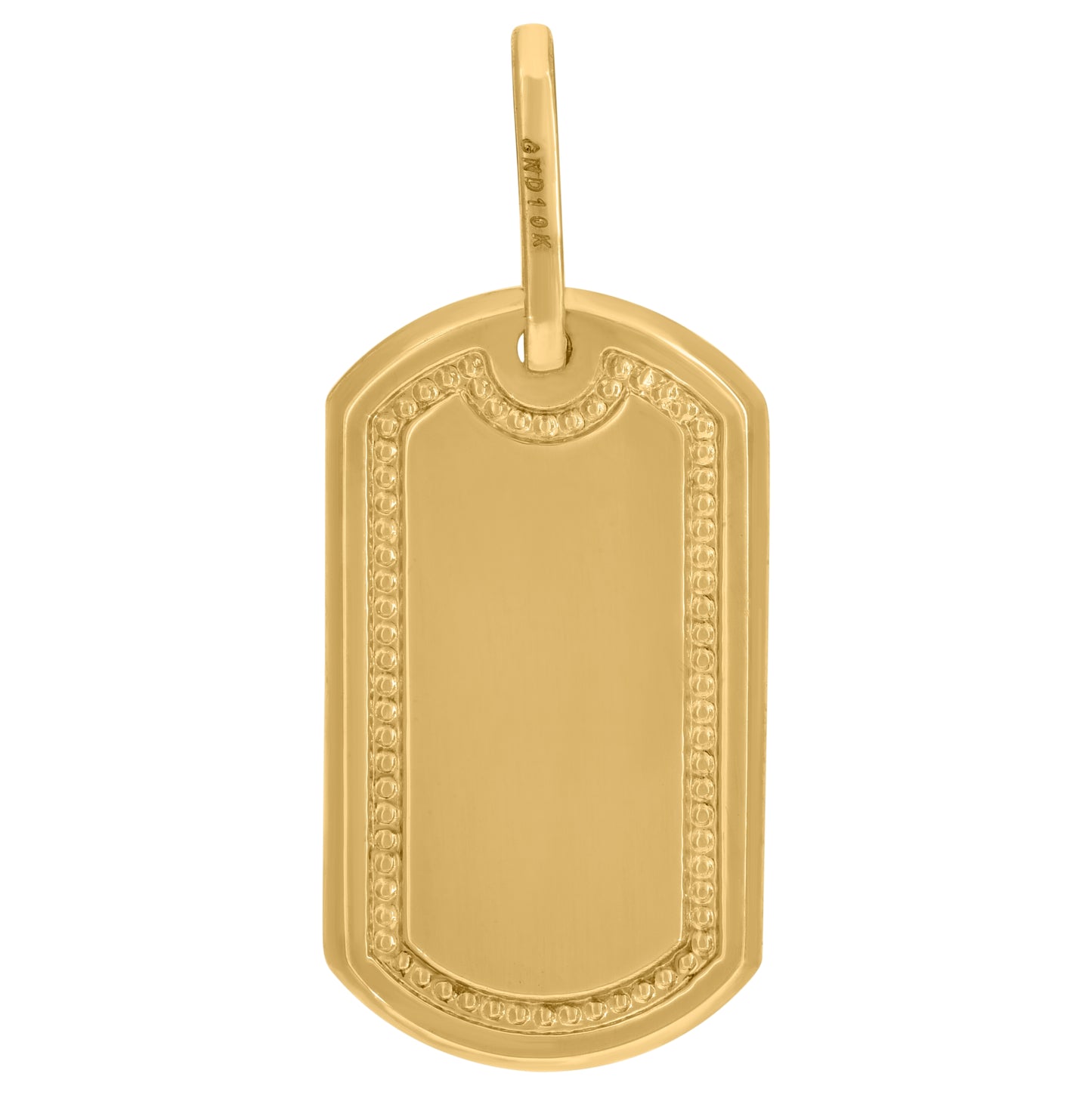 10K Yellow Gold Mens Fashion Dog Tag Pendant