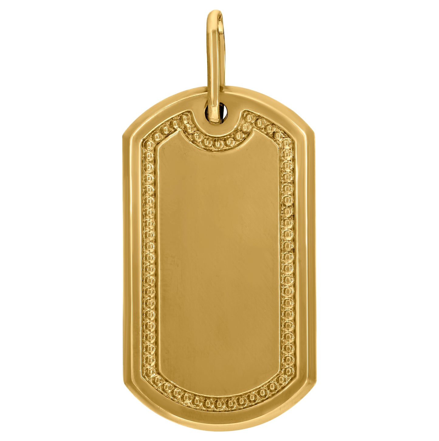 10K Yellow Gold Mens Fashion Dog Tag Pendant