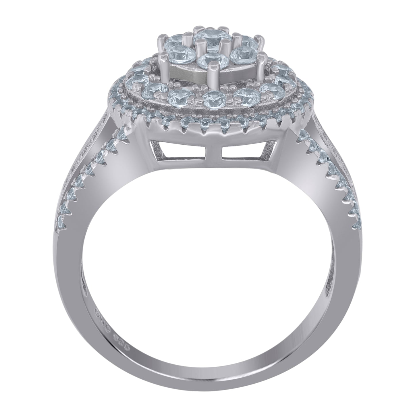 Sterling Silver Womens Cubic-Zirconia Bridal Anniversary Engagement Wedding Ring