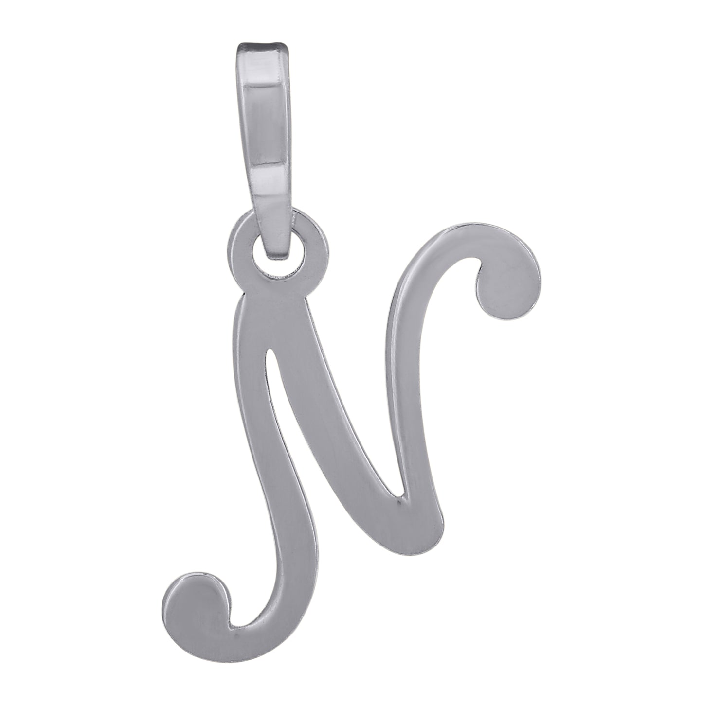 Sterling Silver Or Yellow-tone Unisex Cursive Initial Alphabet Charm Pendant