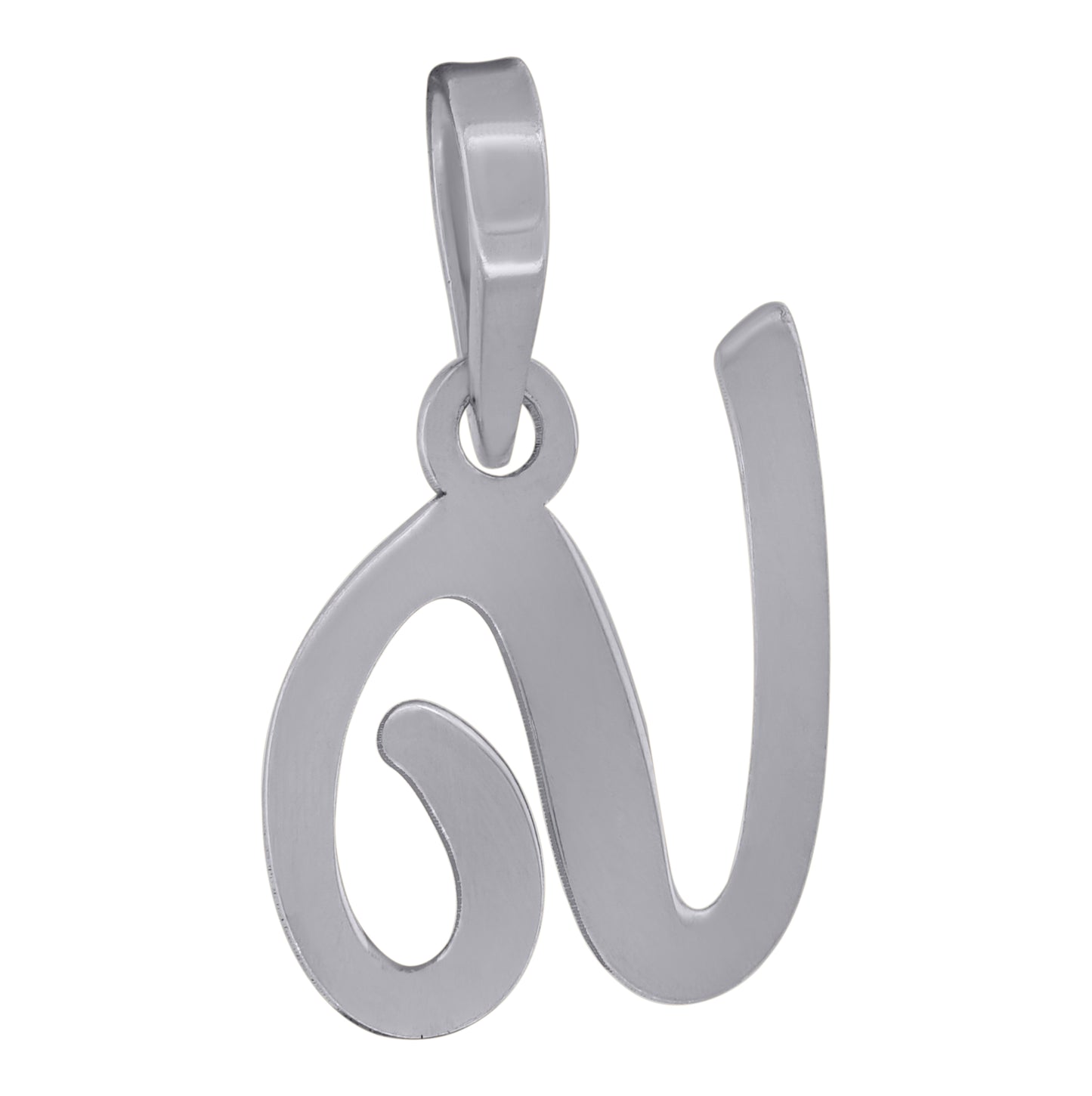 Sterling Silver Or Yellow-tone Unisex Cursive Initial Alphabet Charm Pendant