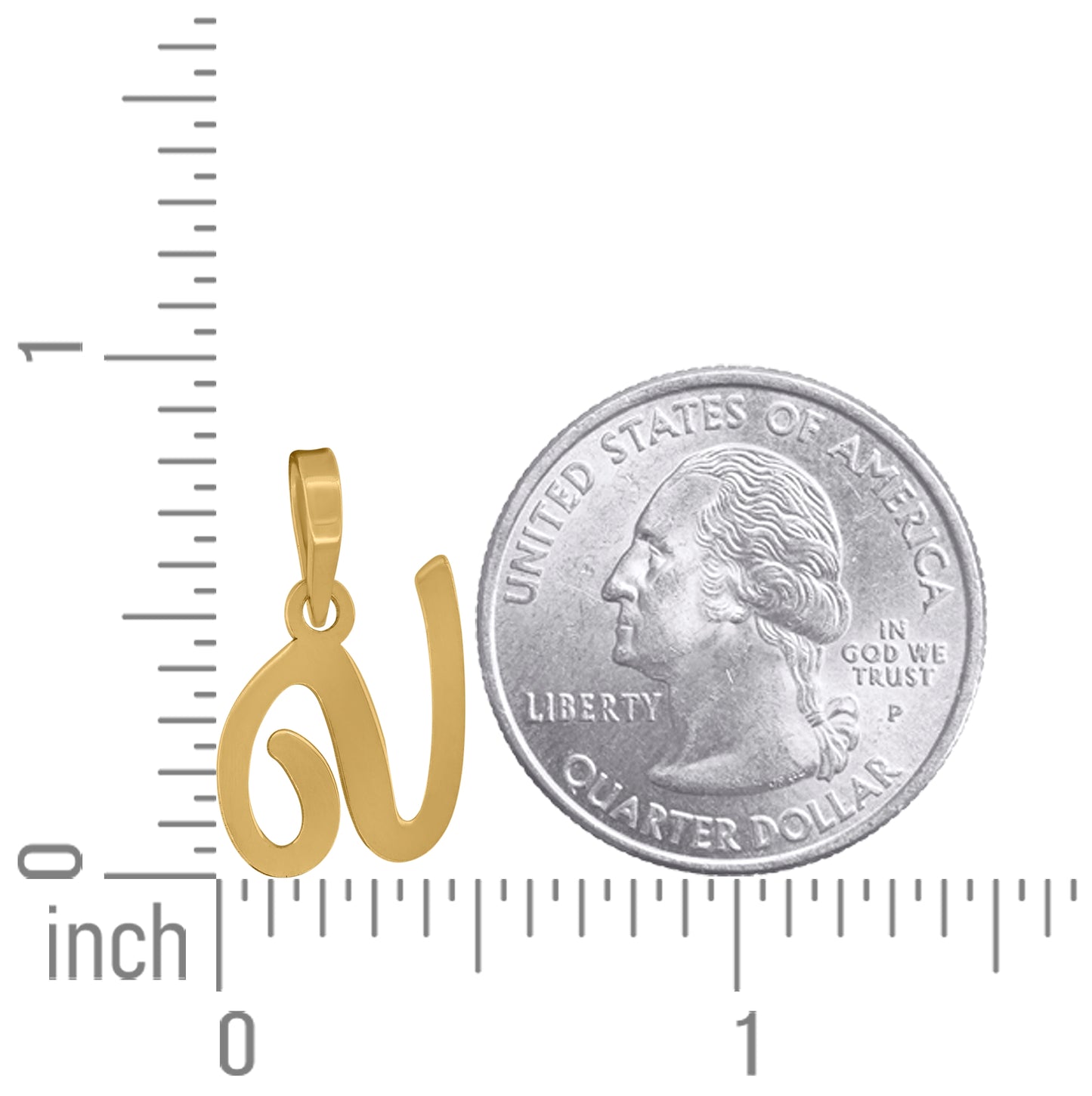 Sterling Silver Or Yellow-tone Unisex Cursive Initial Alphabet Charm Pendant
