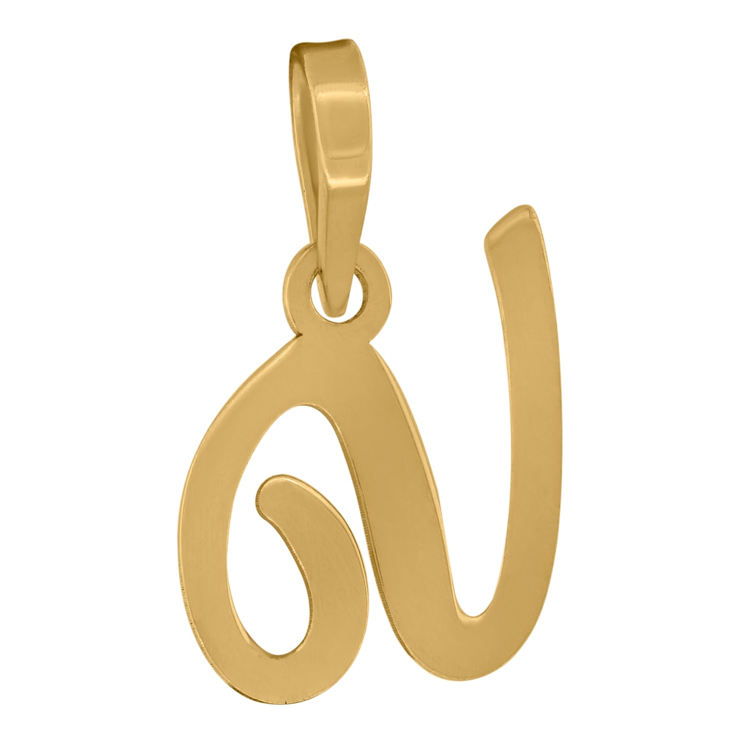 Sterling Silver Or Yellow-tone Unisex Cursive Initial Alphabet Charm Pendant