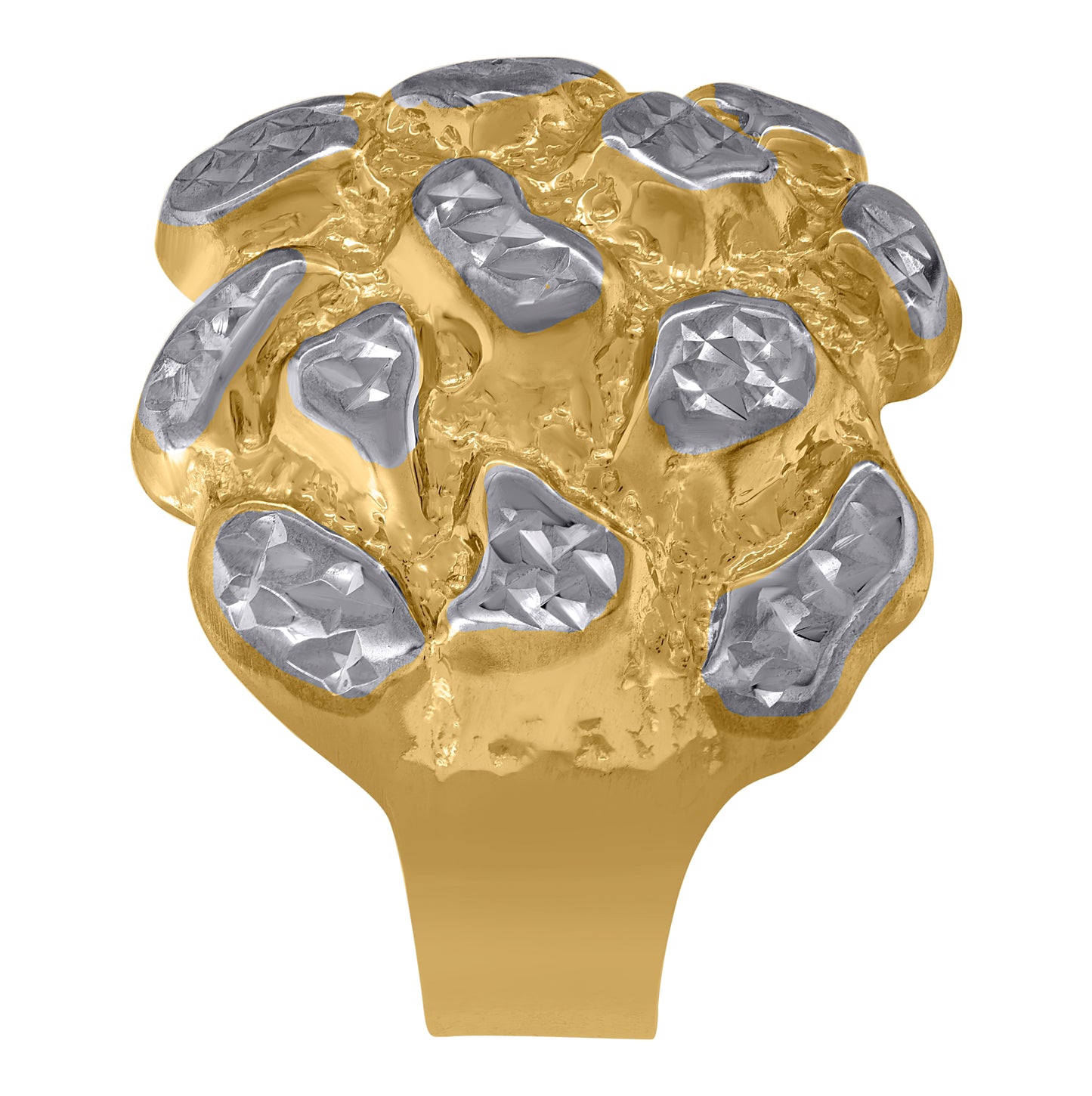 10K Two-tone Gold Mens Nugget Fashion Ring