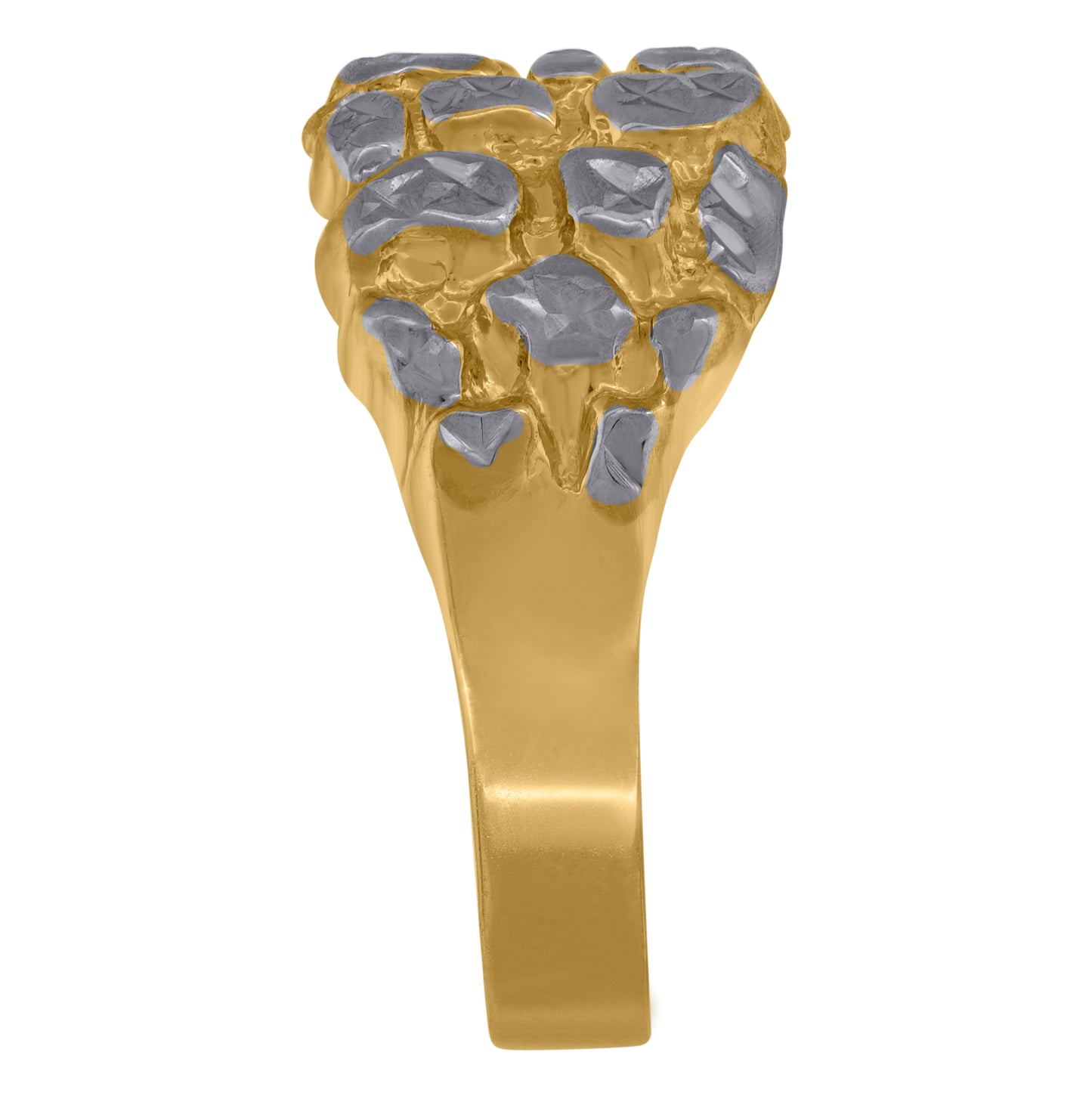 10K Two-tone Gold Womens Nugget Fashion Ring