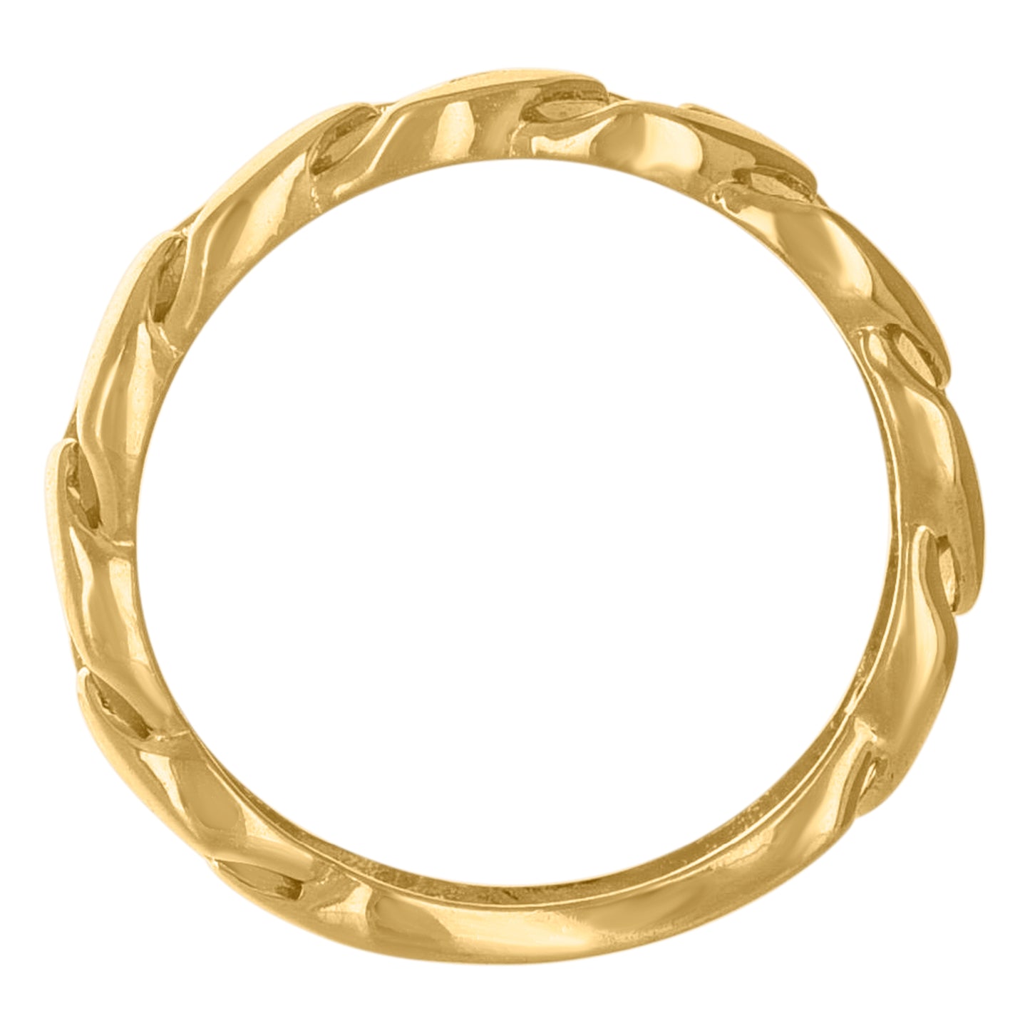 10K Yellow Gold Womens Cuban Link 6mm Fashion Ring