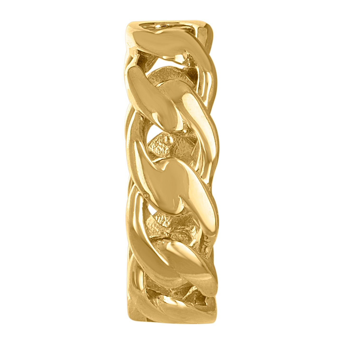 10K Yellow Gold Womens Cuban Link 6mm Fashion Ring