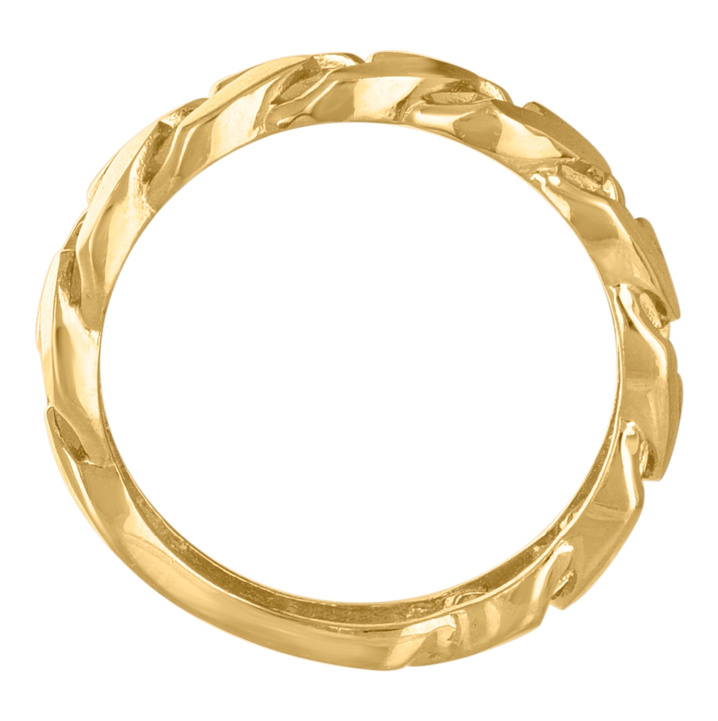 10K Yellow Gold Womens Cuban Link 7mm Fashion Ring