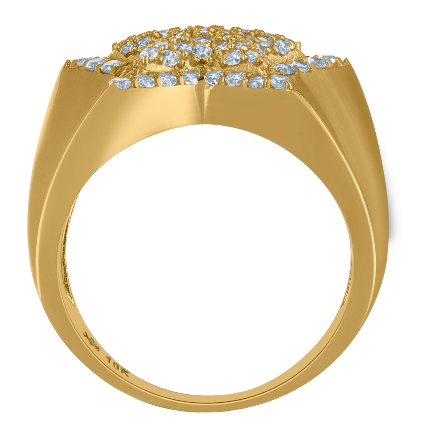 10K Yellow Gold Mens Cubic-Zirconia Star Fashion Ring