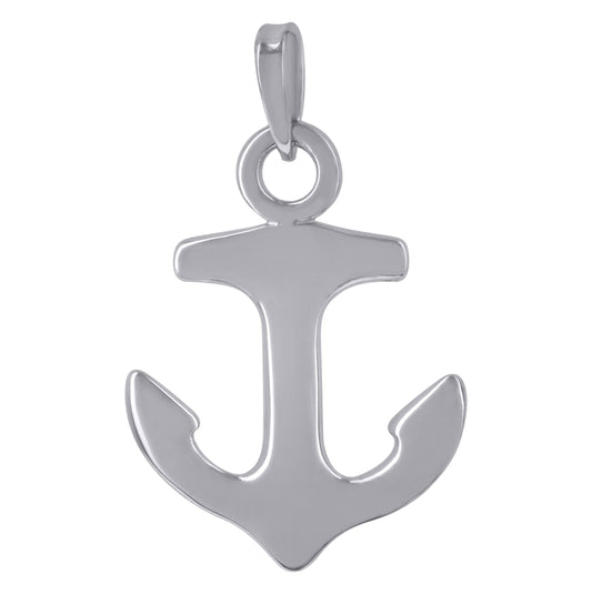 Sterling Silver Mens Ocean Anchor Charm Pendant