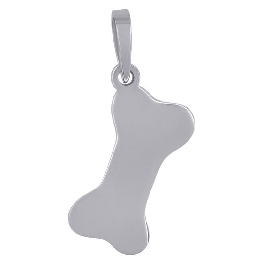 Sterling Silver Womens Pet Dog Bone Treat Animal Charm Pendant