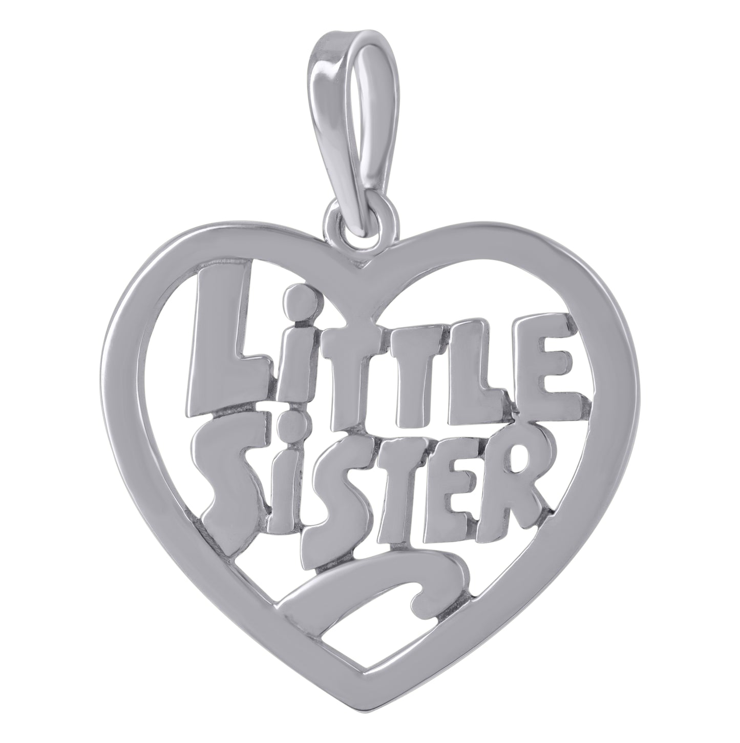 Sterling Silver Womens Fashion Little Sister Talking Charm Pendant