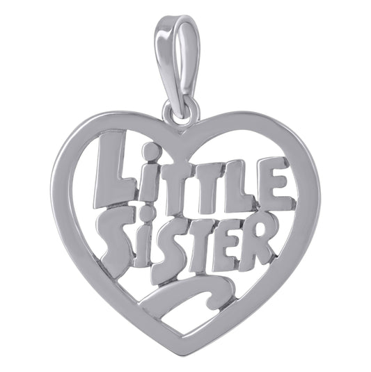 Sterling Silver Womens Fashion Little Sister Talking Charm Pendant