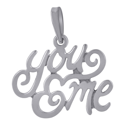 Sterling Silver Unisex Fashion You Love Me Talking Charm Pendant