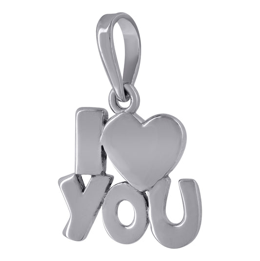 Sterling Silver Unisex I Love You Talking Charm Pendant